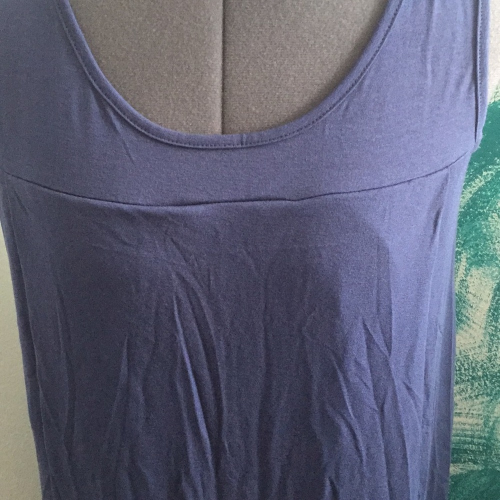 Blue Ruffled Maternity Top - Picture 3 of 5